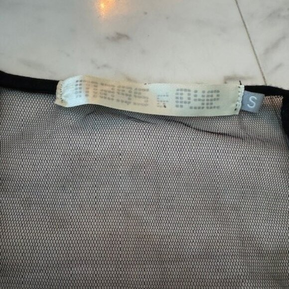 Beaded LF Black Crop Top Size Small - Picture 3 of 5